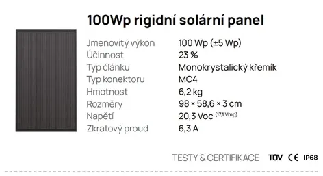 EcoFlow Sada dvou 100W rigidních solárních panelů